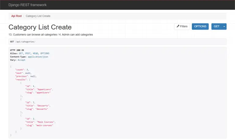 Django REST API for Little Lemon Restaurant
